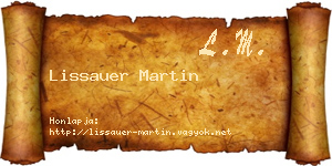 Lissauer Martin névjegykártya